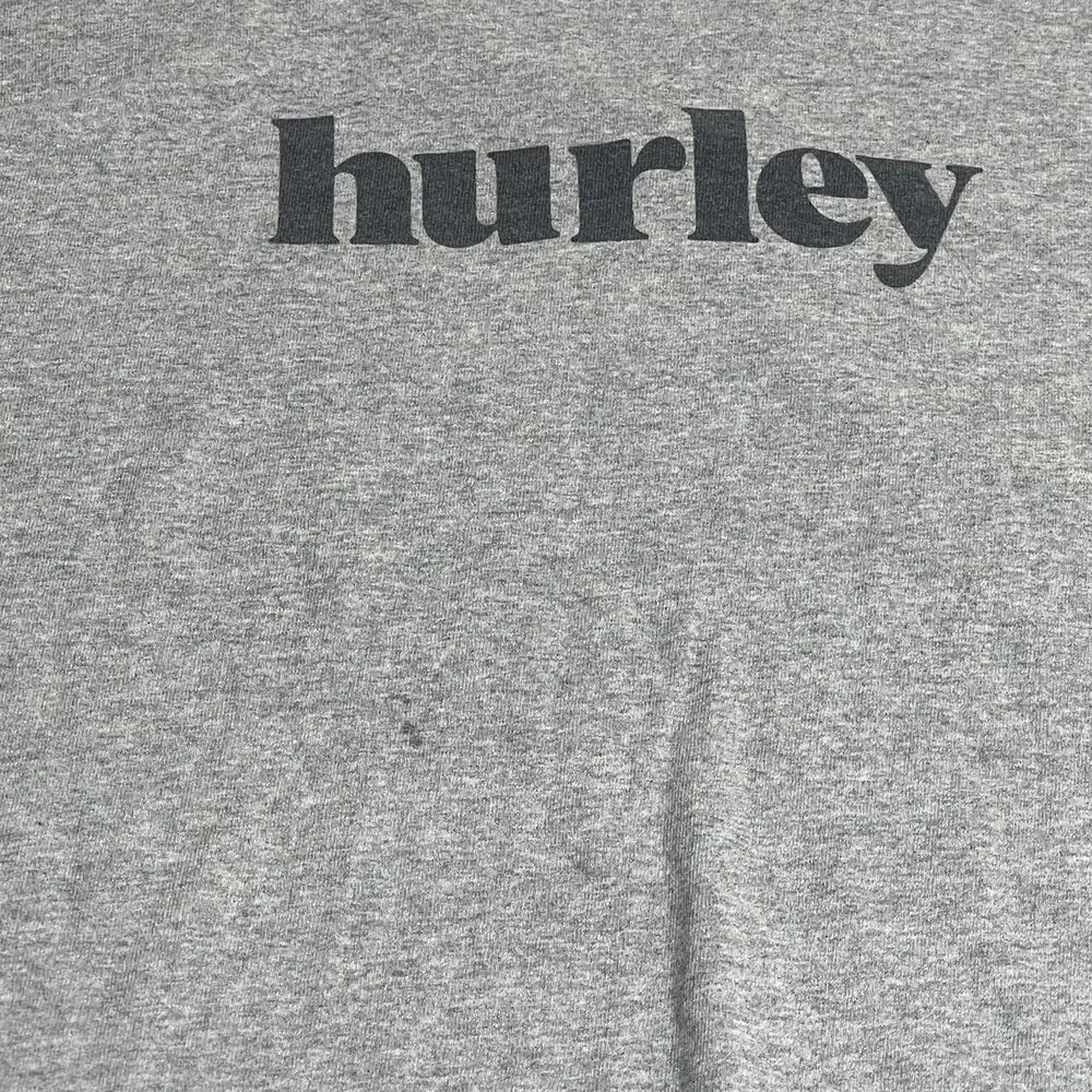 Hurley Men’s Long Sleeve Logo T-Shirt Gray Size Large Crewneck Surf Skate - Picture 7 of 8